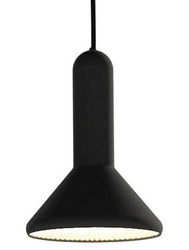 Illuminazione - Lampadari - Sospensione Torch Light Cône materiale plastico nero modello a forma di cono  - piccolo - Established & Sons - Nero - policarbonato