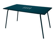 Table rectangulaire Monceau / 146 x 80 cm - 6 personnes - Fermob bleu en métal