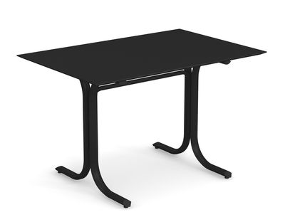 Outdoor - Tavoli  - Tavolo rettangolare System - / 80 x 120 cm di Emu - Nero - Acciaio galvanizzato verniciato