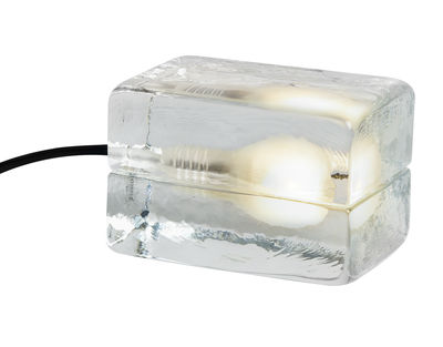 Illuminazione - Lampade da tavolo - Lampada da tavolo Block Lamp Mini - L 12 cm di Design House Stockholm - Trasparente / Filo plastica nera - Vetro