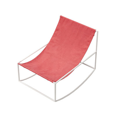 Arredamento - Poltrone design  - Rocking chair - / Lino di valerie objects - Lino Rosso / Struttura bianca - Acciaio, Lino
