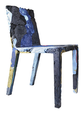 Möbel - Stühle  - Rememberme Stuhl aus recycelten Jeans - Casamania - Jeansfarben - Harz, Recycelte Jeans