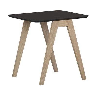 Mobilier - Tables basses - Table basse Monk / 41 x 41 cm - Prostoria Ltd - Piètement noyer / Noir - Chêne, Contreplaqué, Linoléum