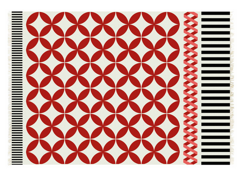 Decoration - Rugs - Kilim Catania Rug textile red / 240 x 170 cm - Gan - Red - Virgin wool