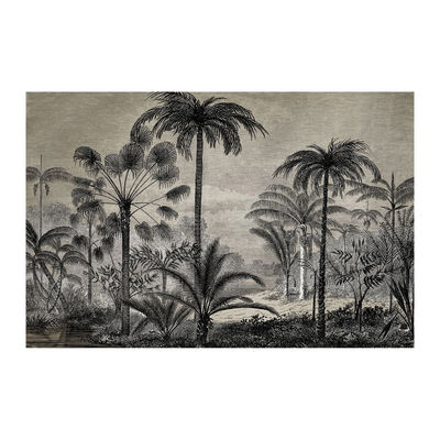 Decoration - Rugs - Tresors Rug - / 198 x 139 cm - Vinyl by Beaumont - Palmiers No. 1 / Black & white - Vinal