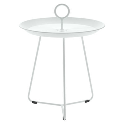 Mobilier - Tables basses - Table d'appoint Eyelet Small / Ø 45 x H 46,5 cm - Métal - Houe - Blanc - Métal laqué époxy