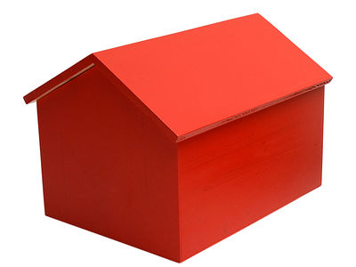 Möbel - Möbel für Kinder - Maison Kiste / groß - L 45 cm - Compagnie - Rot - mitteldichte bemalte Holzfaserplatte