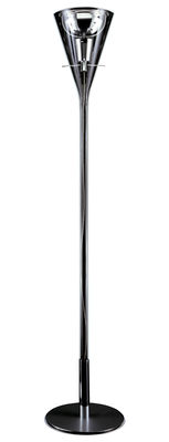 Luminaire - Lampadaires - Lampadaire Flûte H 210 cm - Fontana Arte - Verre - Chrome - Métal chromé, Verre