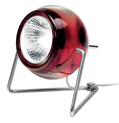 Lighting - Table Lamps - Beluga Table lamp - Glass version by Fabbian - Transparent red - Chromed metal, Glass