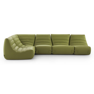 Canapé d'angle Cuir Luxe Design Confort Vert