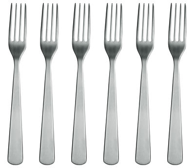 Tableware - Cutlery - Normann Fork - Set of 6 forks by Normann Copenhagen - Mat steel - Steel