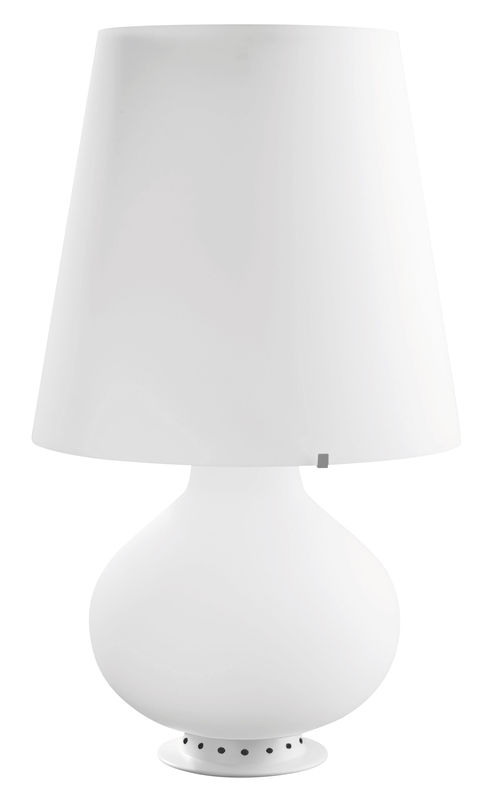 Illuminazione - Lampade da tavolo - Lampada da tavolo Fontana Large vetro bianco - Fontana Arte - H 78 cm - Metallo, vetro soffiato