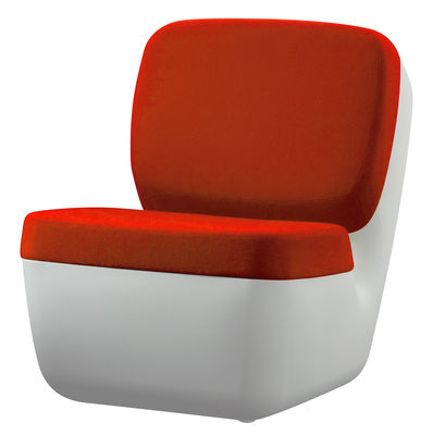 Furniture - Teen furniture - Nimrod Low armchair by Magis - White / Orange - Polythene, Wool