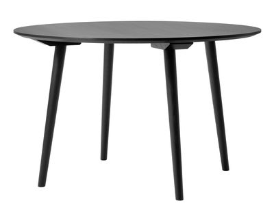 &tradition - Table ronde In Between en Bois, Chêne teinté noir - Couleur Noir - 108.86 x 108.86 x 73