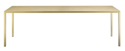 Arredamento - Tavoli - Tavolo Tense Material / 90 x 200 cm - Ottone - MDF Italia - Ottone spazzolato - Pannello composito, Rivestimento in ottone spazzolato