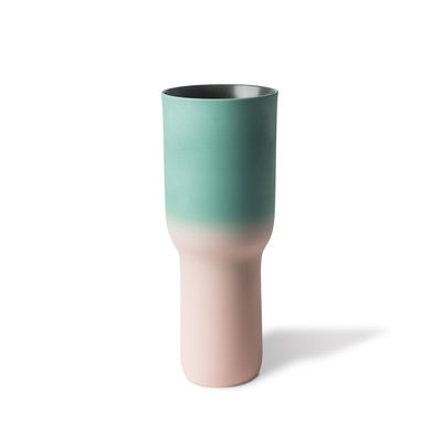 Interni - Vasi - Vaso Vase Sherbet Small - / Ø13 x H37 cm di Pols Potten - Small / Rosa & Verde - Ceramica