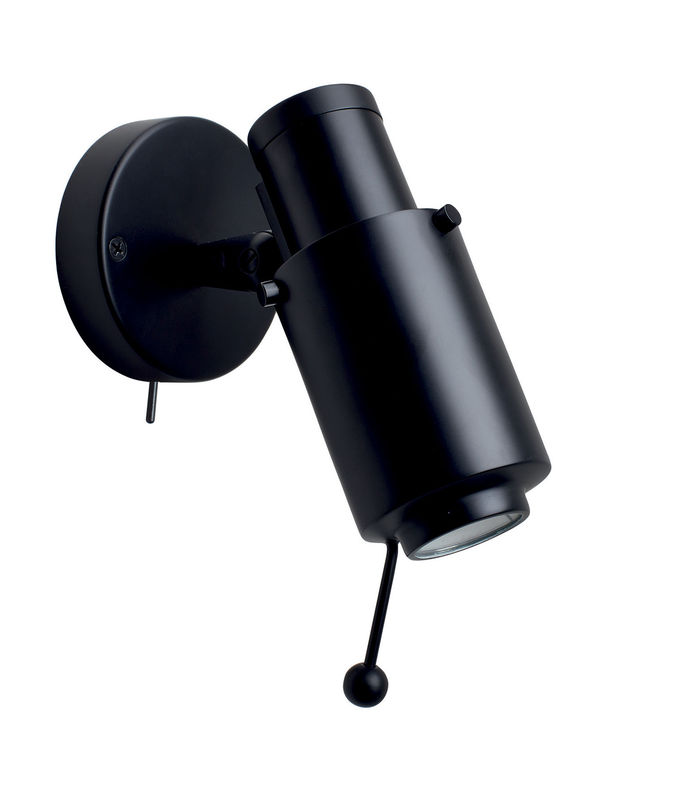 Lighting - Wall Lights - Biny Spot LED Wall light metal black / 1955 reissue - With switch - DCW éditions - Black / Black tube - Aluminium, Steel