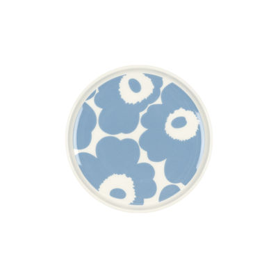 Marimekko - Assiette à mignardises Assiettes en Céramique, Grès - Couleur Bleu - 15.9 x 15.9 x 15.9 