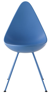 Fritz Hansen - Chaise Drop en Plastique, Acier laqué - Couleur Bleu - 73.43 x 45.5 x 88.5 cm - Desig