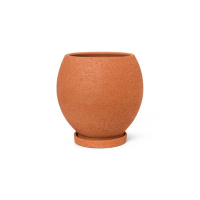 Outdoor - Pots & Plants - Ando Medium Flowerpot - / Ø 40 x H 40 cm - With saucer by Ferm Living - H 40 cm / Terracotta - Terracotta