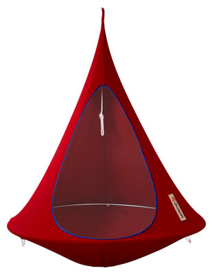 Outdoor - Sun Loungers & Hammocks - Hanging armchair - Single Hanging chair by Cacoon - Red - Anodized aluminium, Cloth