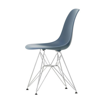 Möbel - Stühle  - DSR - Eames Plastic Side Chair Stuhl / (1950) - Beine verchromt - Vitra - Meerblau / Beine verchromt - Polypropylen, verchromter Stahl