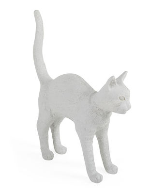 Seletti - Lampe sans fil rechargeable Jobby the cat en Plastique, Résine - Couleur Blanc - 12.5 x 39