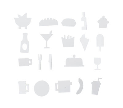 Interni - Promemoria, Calendari & Lavagne - Set Symboles Food - / per pannello traforato di Design Letters - Bianco - ABS, Polimetilmetacrilato