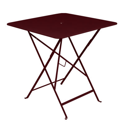 Outdoor - Tavoli  - Tavolo pieghevole Bistro - / 71 x 71 cm - Foro per ombrellone di Fermob - amarena - Acciaio laccato