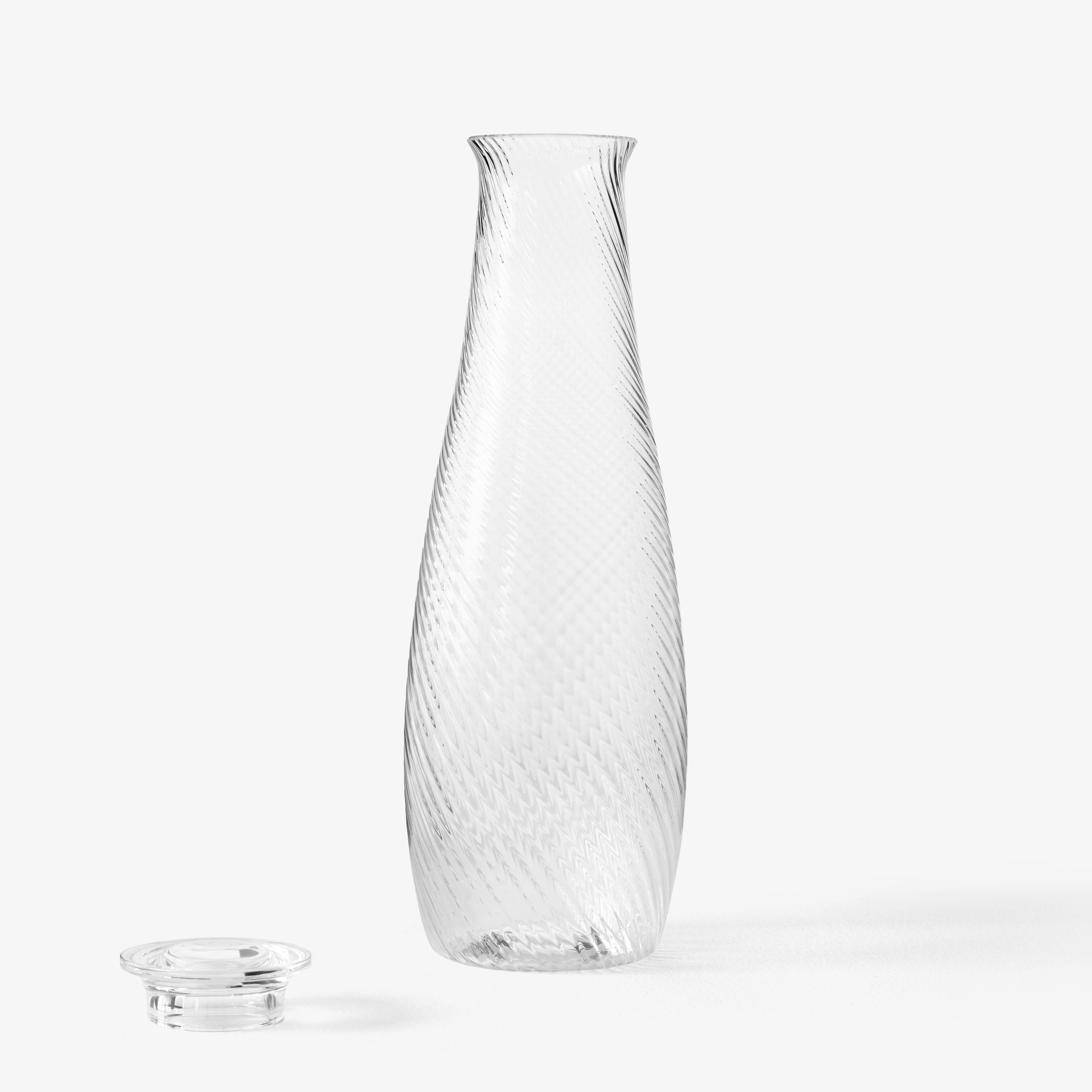 Carafe à vin avec bonde en verre soufflé bouche