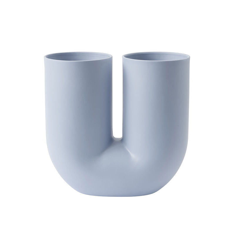 Interni - Vasi - Vaso Kink ceramica blu / Porcellana - Muuto - Blu chiaro - Ceramica
