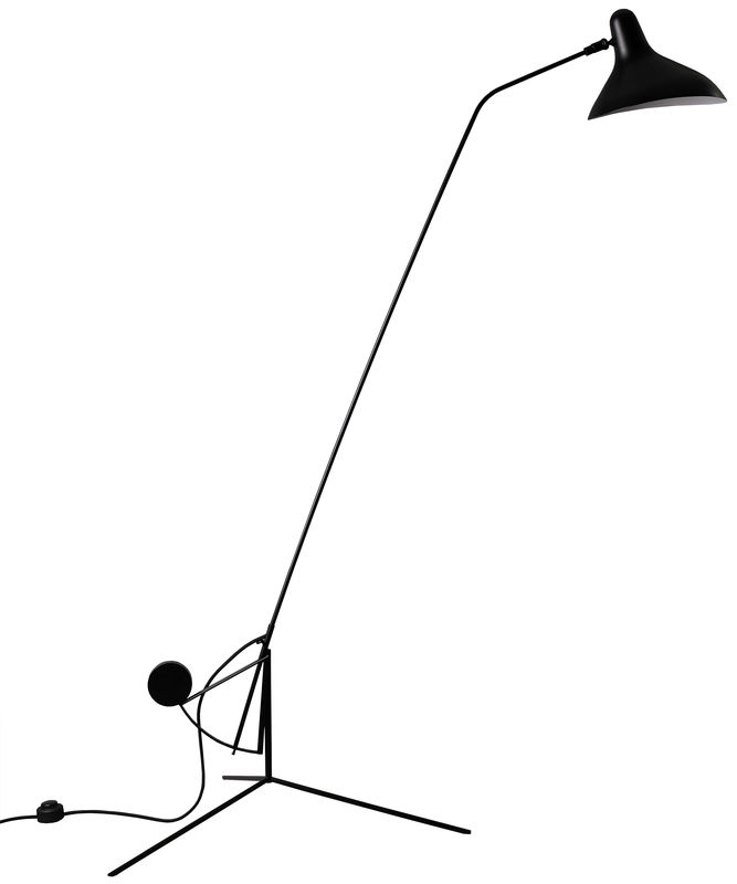 Illuminazione - Lampade da terra - Lampada a stelo Mantis BS1 metallo nero / Riedizione 1951 - DCW éditions - Nero - Acciaio, Alluminio