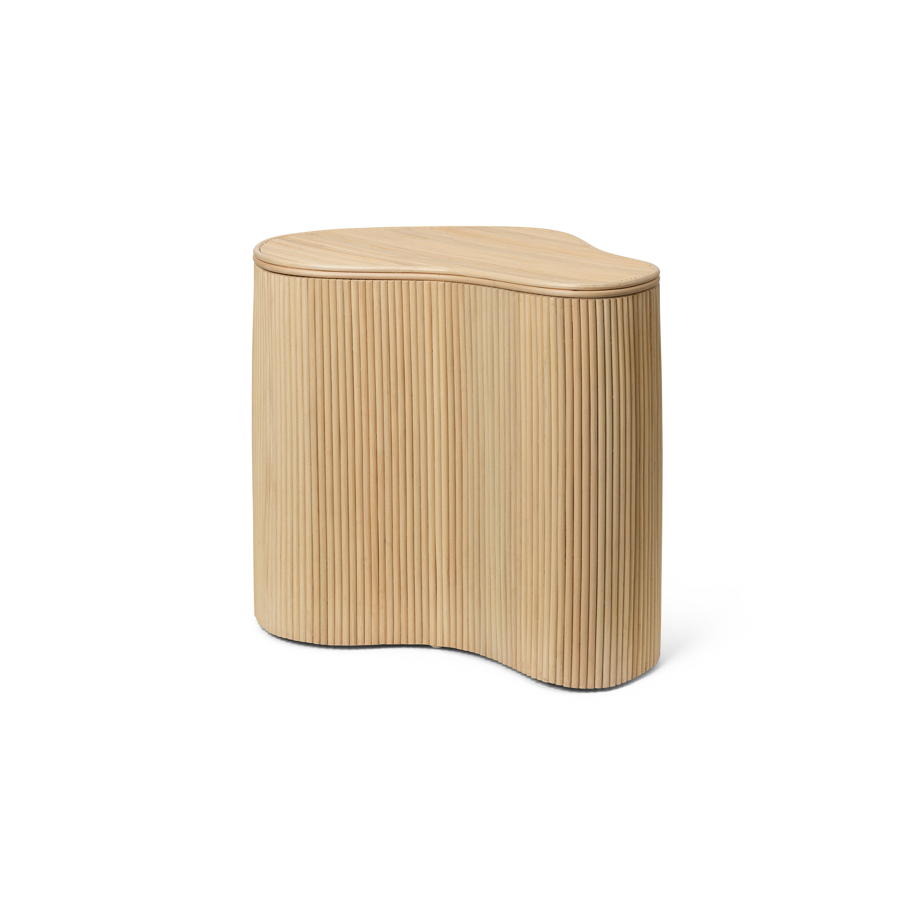 Mobilier - Tables basses - Table d'appoint Isola / Coffre - Rotin / 50 x 35 cm x H 46 cm - Ferm Living - Rotin naturel - Contreplaqué, MDF, Rotin