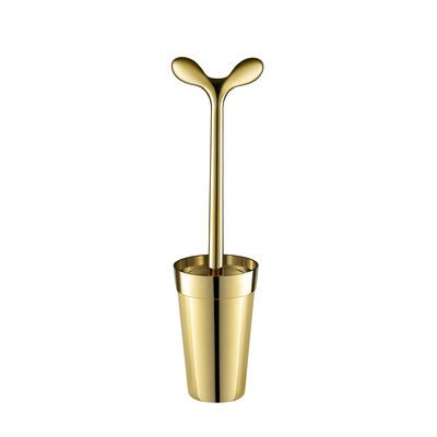 Accessories - Bathroom Accessories - Merdolino Gold Toilet brush - / Alessi 100 Values Collection - Limited edition by Alessi - Gold - Thermoplastic resin