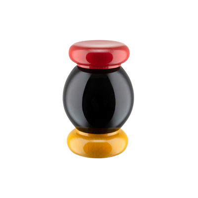 Tableware - Salt, pepper and oil - / By Ettore Sottsass - H 11 cm Spice mill - / Alessi 100 Values ​​Collection by Alessi - Black - Ceramic, Solid turned beech, FSC-certified
