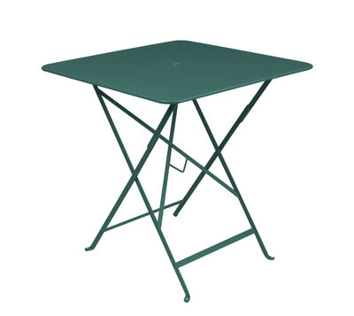 Outdoor - Tavoli  - Tavolo pieghevole Bistro - 71 x 71 cm - Pieghevole - Con foro per parasole di Fermob - Cedro - Acciaio laccato