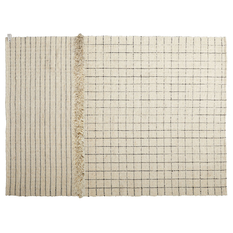 Dekoration - Teppiche - Teppich Subas Large - Karo textil weiß beige / 420 x 310 cm - Wolle - ames - 420 x 310 cm / Beige - Wolle