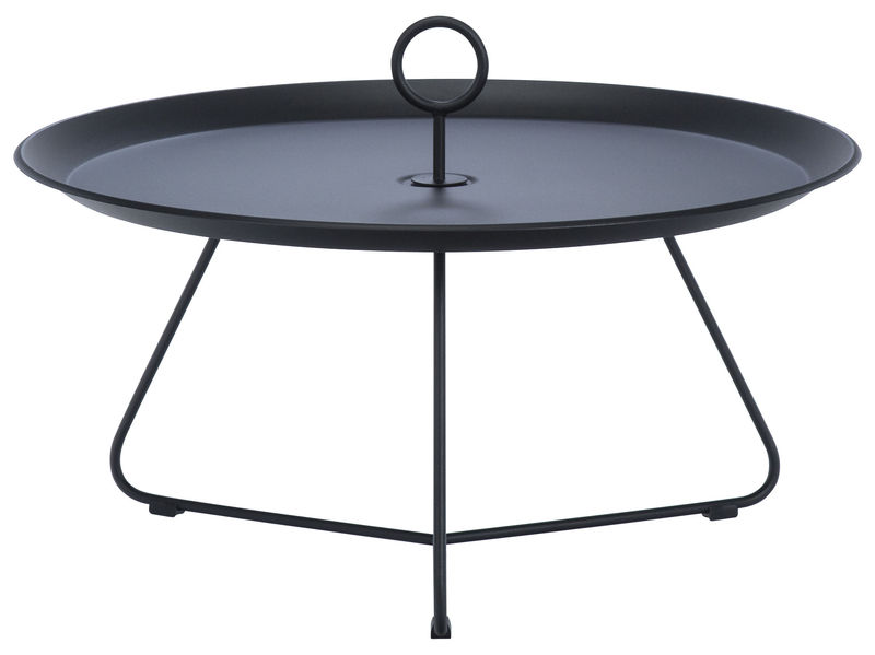 Furniture - Coffee Tables - Eyelet Large Coffee table metal black Ø 80 x H 35 cm - Houe - Black - Epoxy lacquered metal