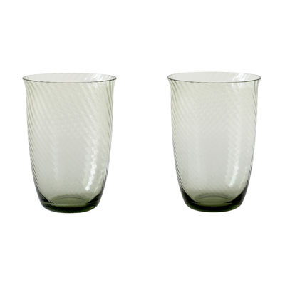 Tableware - Wine Glasses & Glassware - Collect SC61 Glass - / Set of 2 - Hand-blown glass / H 12 cm - 400 ml by &tradition - Moss green - Mouth blown glass