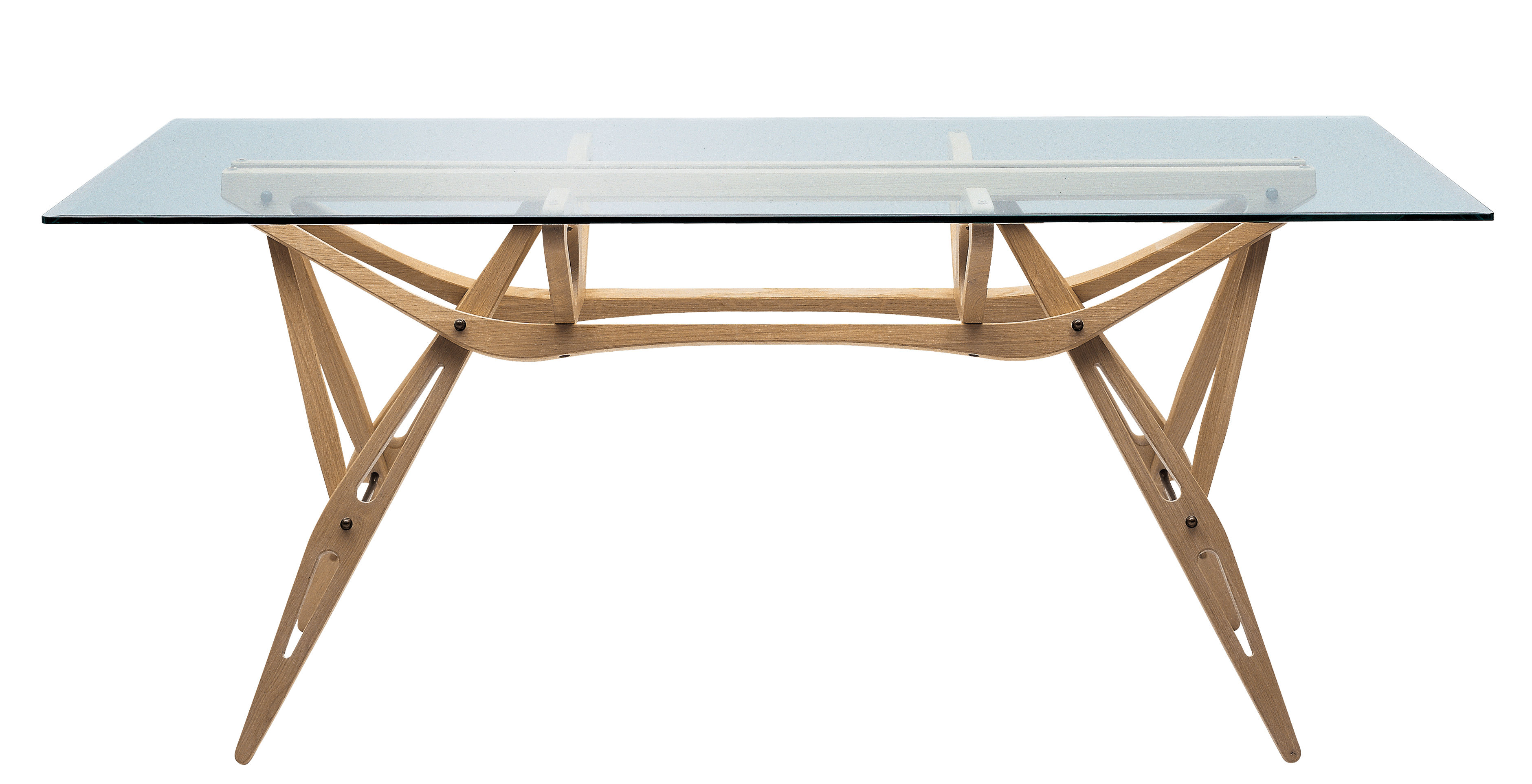 Reale Table Wood & Glass 90 x 200 cm Natural oak / Glass top by