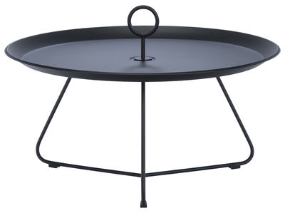 Arredamento - Tavolini  - Tavolino basso Eyelet Large / Ø 80 x H 35 cm - Houe - Nero - Metallo rivestito in resina epossidica