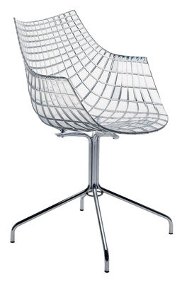 Furniture - Chairs - Meridiana Armchair - Transparent polycarbonate by Driade - Transparent - Chromed steel, Polycarbonate