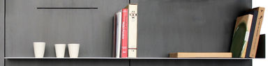 Furniture - Bookcases & Bookshelves - iWall Bookcase - 1 raised edge shelf - L 158 cm by Zeus - Silver - Painted steel