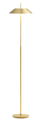 Illuminazione - Lampade da terra - Lampada a stelo Mayfair - LED / H 147 cm di Vibia - Oro opaco -  Zamak, Acciaio, policarbonato