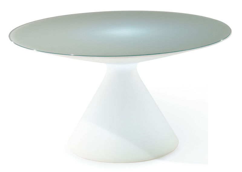 Arredamento - Mobili luminosi - Tavolo luminoso Ed vetro bianco - Slide - Bianco - Plastica, Vetro