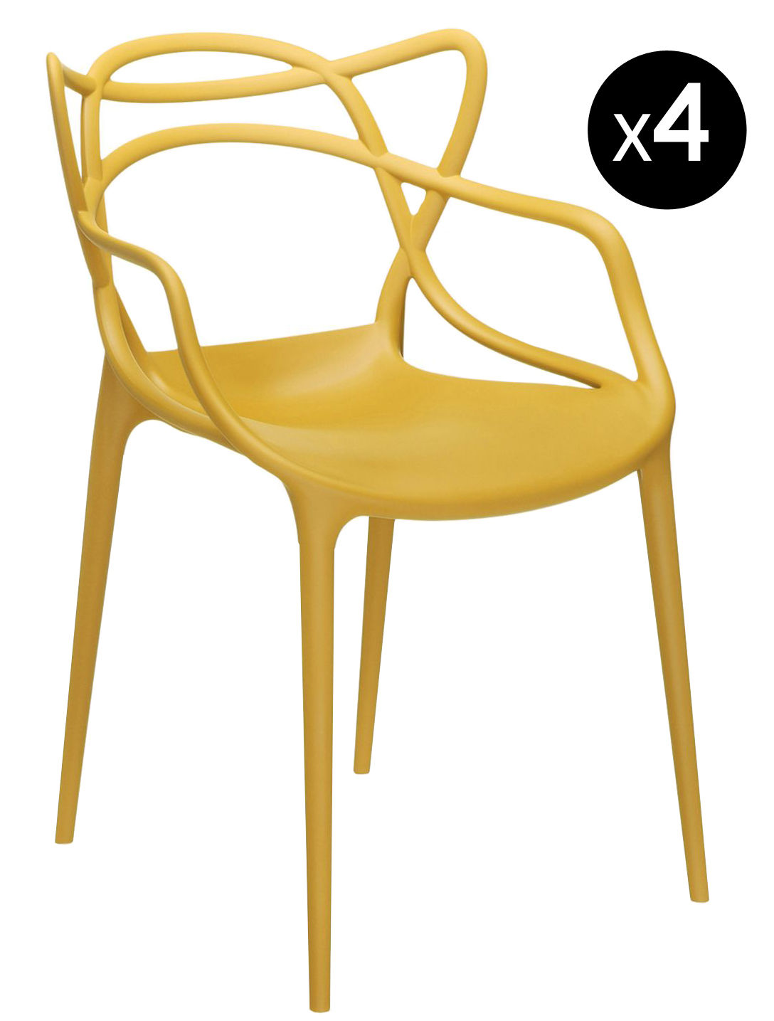 Fauteuil empilable Masters Kartell Jaune Made In Design