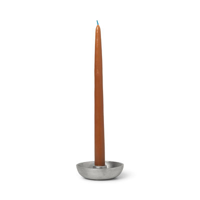 Dekoration - Kerzen, Kerzenleuchter und Windlichter - Bowl Single Kerzenleuchter / ø 10 cm - Recyceltes Aluminium - Ferm Living - Silberfarben - Recyceltes Aluminium