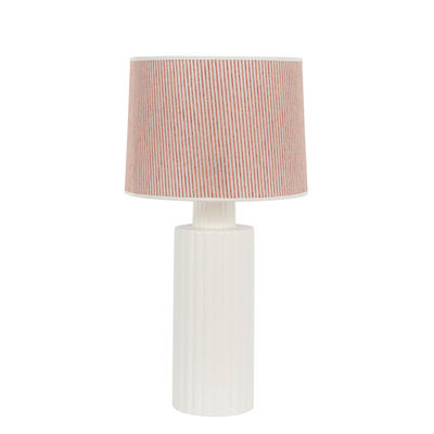 Maison Sarah Lavoine - Lampe de table Riviera en Tissu, Lin - Couleur Blanc - 12 x 34.76 x 54 cm - D