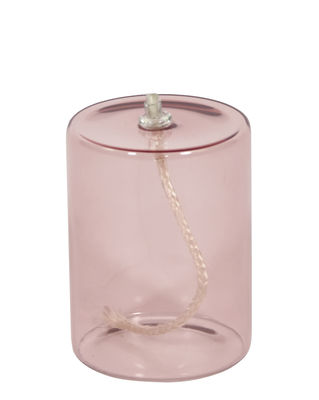 Outdoor - Garden ornaments & Accessories - Olie Oil lamp - / Ø 7.5 x H 10 cm by ENOstudio - Pink / Medium - Borosilicated glass