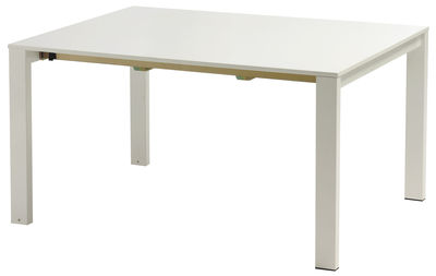 Jardin - Tables de jardin - Table à rallonge Round / L 160 à 268 cm - Emu - Blanc mat - Acier peint